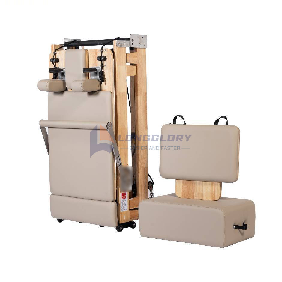 Faltbarer Pilates-Reformer aus Eiche